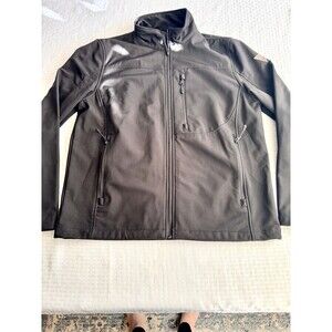 Guess Softshell Jacket Mens Large Black Full Zip Fleece Lined Outdoor Casual